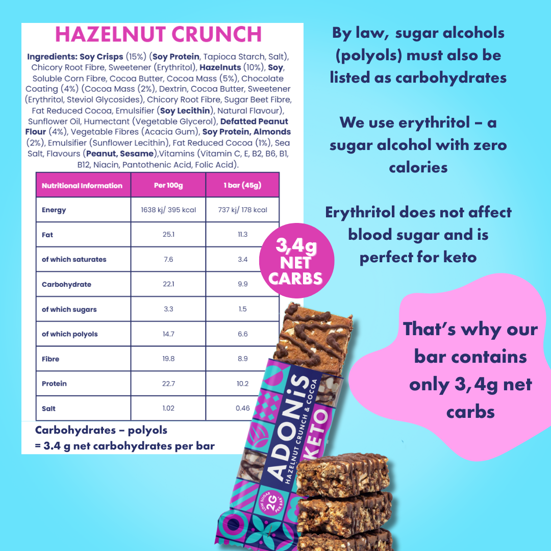 Barres Keto High Protein Crunch aux noisettes (16x45g)