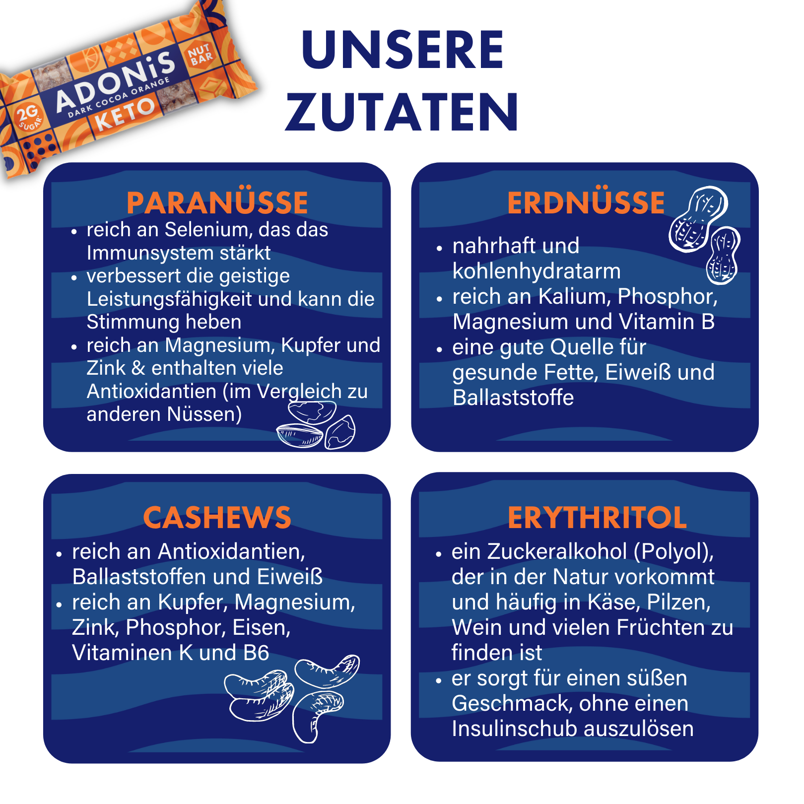 Barrette Keto Nut Arancia Cacao Scuro (16x35g)