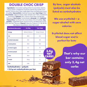 Barres Keto aux arachides et au chocolat d'Adonis (16x45gr)